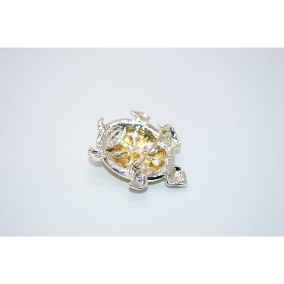 Danecraft Turtle Dual Silver Gold Tone Pin Brooch - Picture 4 of 4